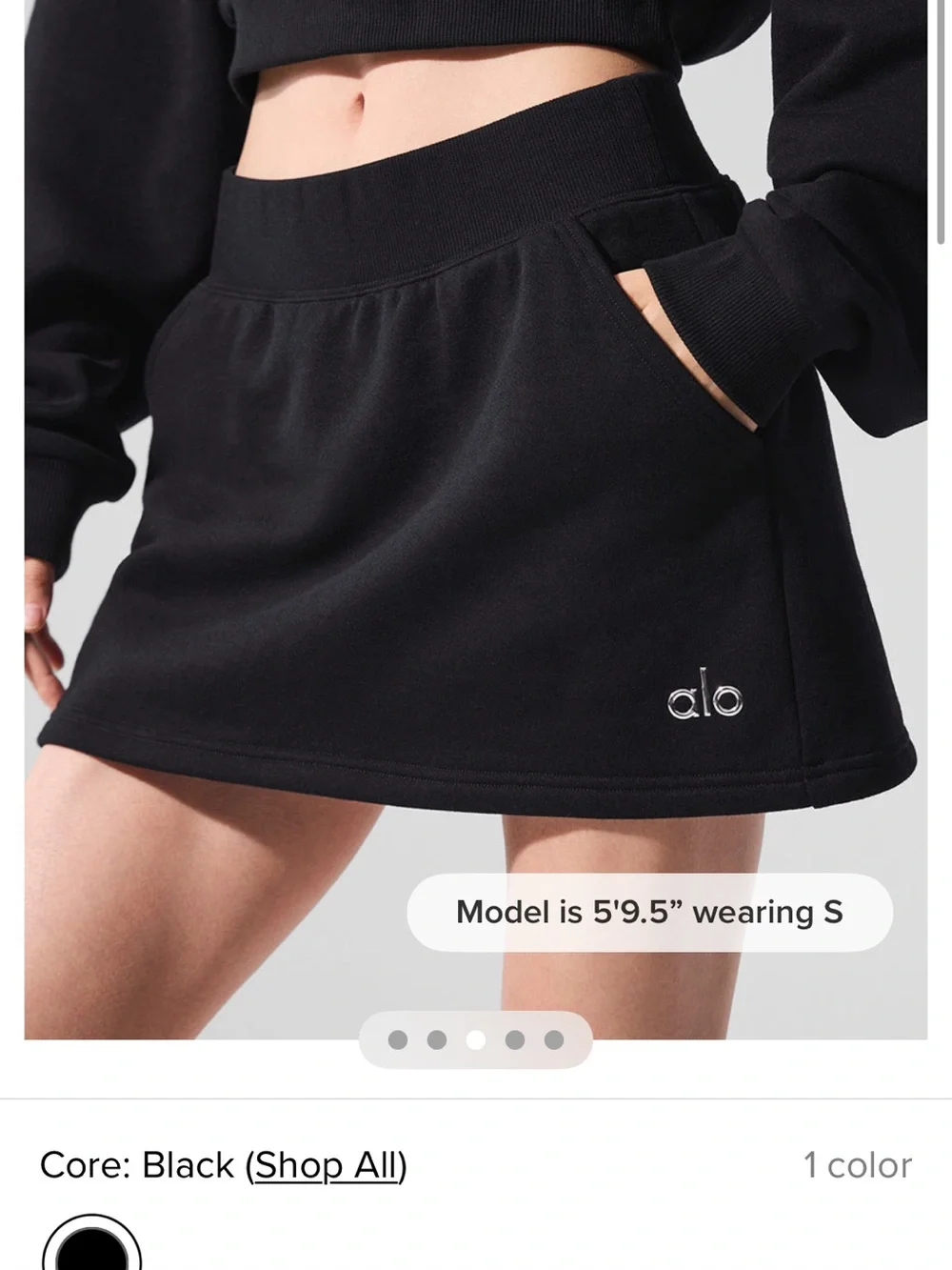 ALO Yoga Black Mini Skort